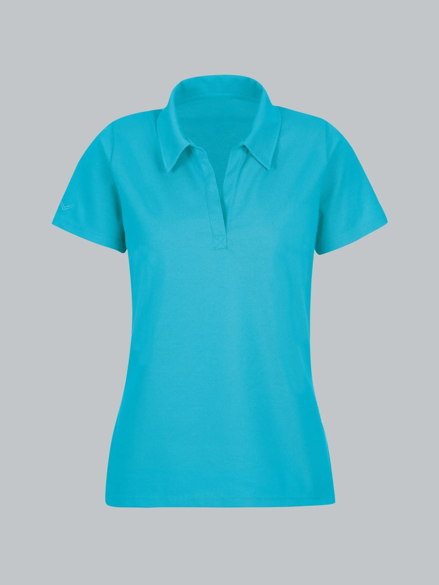 Poloshirt ohne Knopfleiste Azur