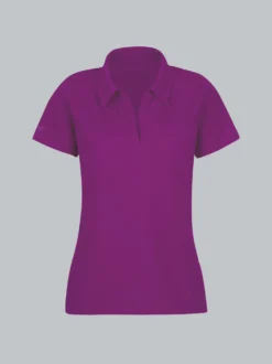 Poloshirt ohne Knopfleiste Brombeer
