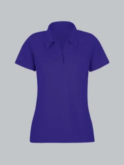 Poloshirt ohne Knopfleiste Enzian