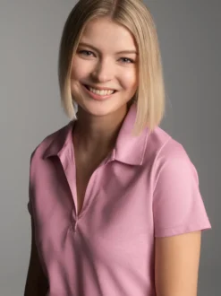 Poloshirt ohne Knopfleiste Lilie