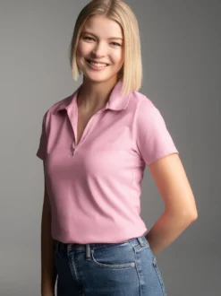 Poloshirt ohne Knopfleiste Lilie