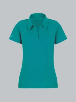 Poloshirt ohne Knopfleiste Lagune