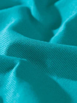 Poloshirt ohne Knopfleiste Lagune