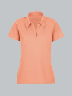 Poloshirt ohne Knopfleiste Puder