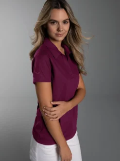 Poloshirt ohne Knopfleiste Sangria