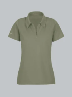 Poloshirt ohne Knopfleiste Salbei