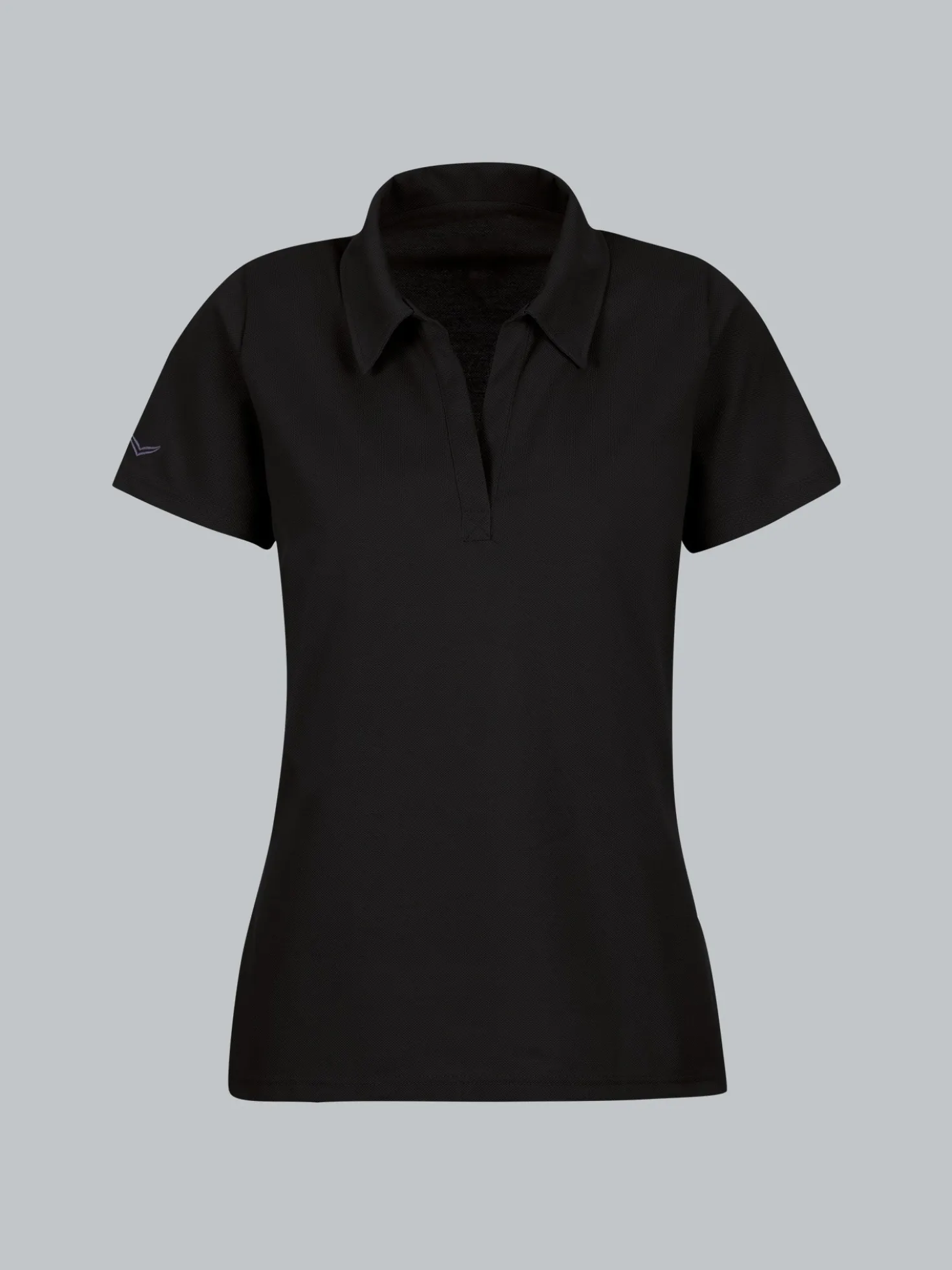 Poloshirt ohne Knopfleiste Schwarz