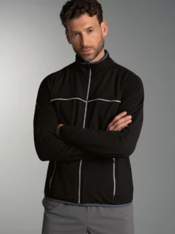 Praktische Sportjacke aus Microfaser Schwarz