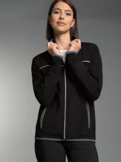 Praktische Sportjacke aus Microfaser Schwarz