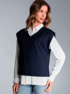 Pullunder mit V-Ausschnitt Navy