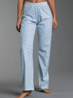 Pyjama Hose mit Allover "Punkt" Muster Horizont