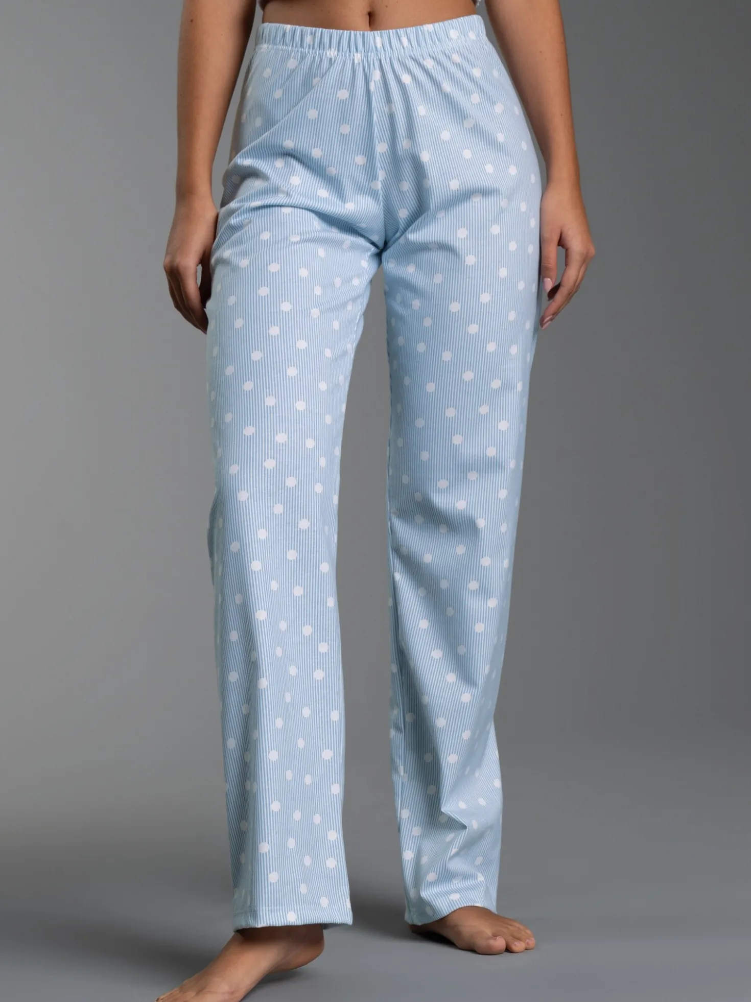 Pyjama Hose mit Allover "Punkt" Muster Horizont