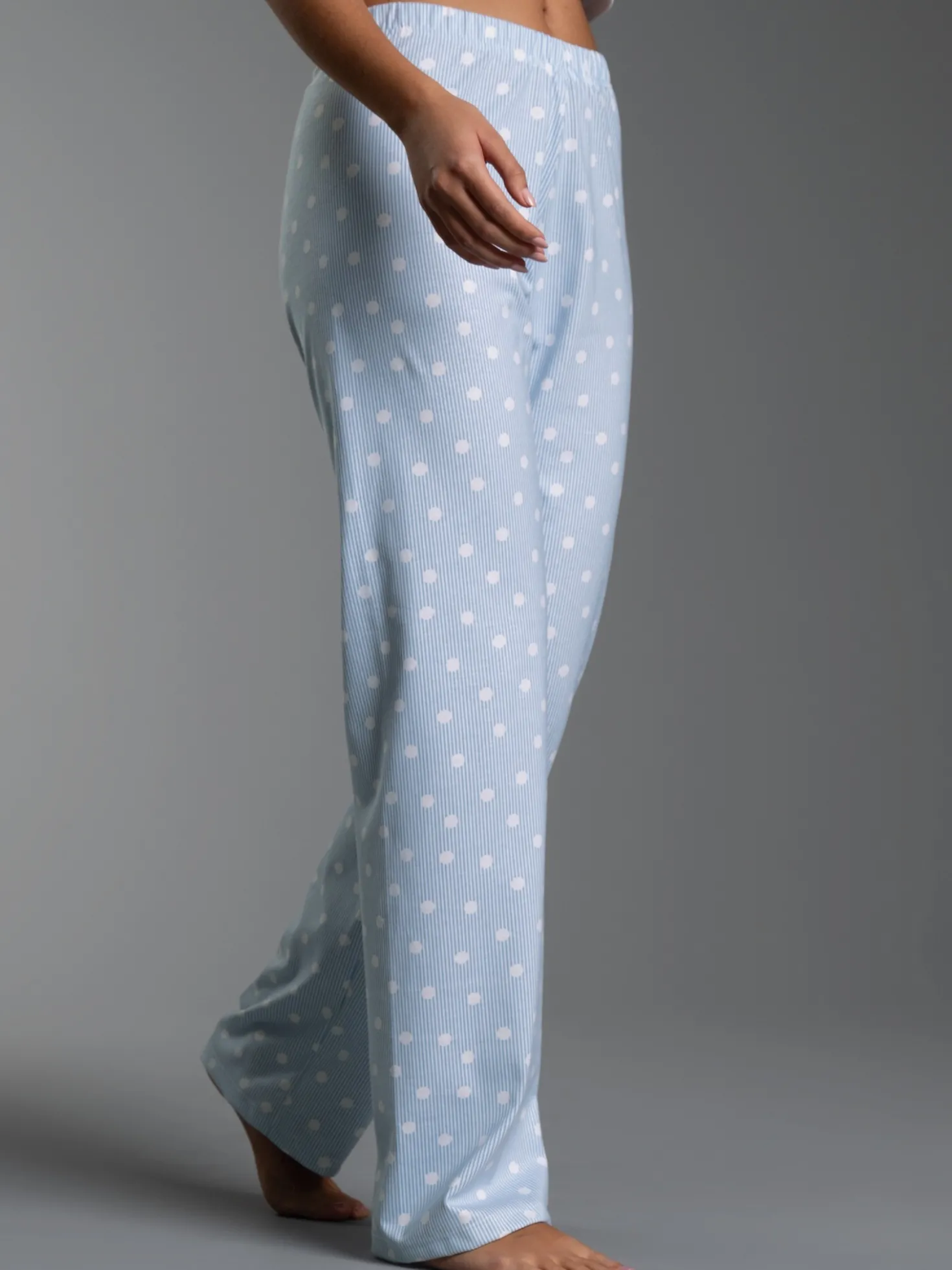 Pyjama Hose mit Allover "Punkt" Muster Horizont