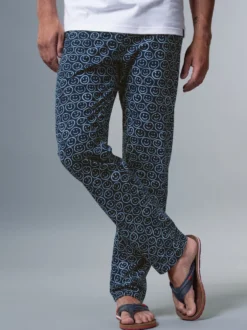 Pyjamahose mit Smiley-Print Navy