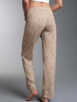 Pyjama Hose mit weitem Bein und Leo Allovermuster Natur
