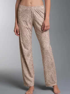 Pyjama Hose mit weitem Bein und Leo Allovermuster Natur