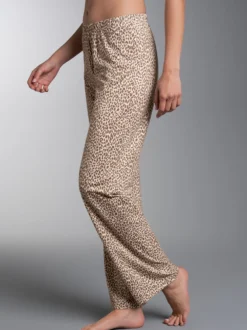 Pyjama Hose mit weitem Bein und Leo Allovermuster Natur