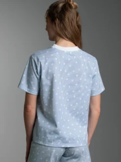 Pyjama Oberteil mit Allover "Punkt" Muster Horizont