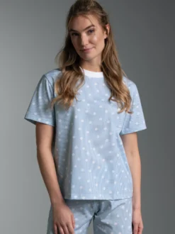Pyjama Oberteil mit Allover "Punkt" Muster Horizont