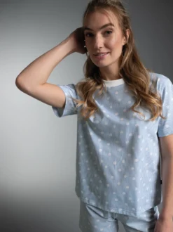 Pyjama Oberteil mit Allover 