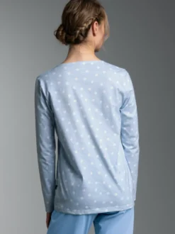 Pyjama Oberteil mit Allover "Punkt" Muster Horizont