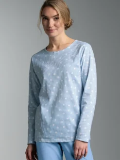 Pyjama Oberteil mit Allover 