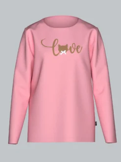Pyjama-Oberteil mit Cat Love-Print Lilie