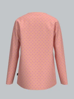 Pyjama Oberteil mit feinem Herzmuster Puder