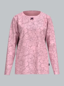 Pyjama-Oberteil mit floralem Allover-Print Lilie