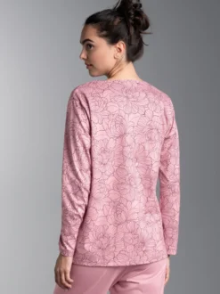 Pyjama-Oberteil mit floralem Allover-Print Lilie