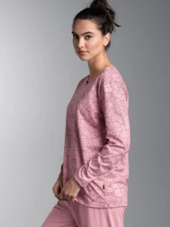 Pyjama-Oberteil mit floralem Allover-Print Lilie