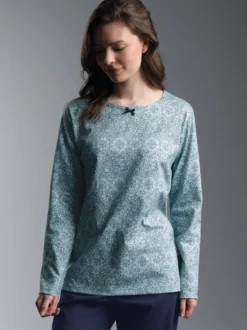 Pyjama Oberteil mit Ornamentmuster Gletscher