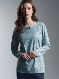 Pyjama Oberteil mit Ornamentmuster Gletscher