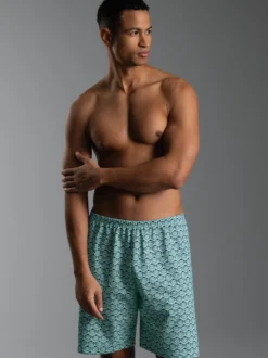 Pyjama Shorts mit Allover-Muster "Äffchen" Gletscher