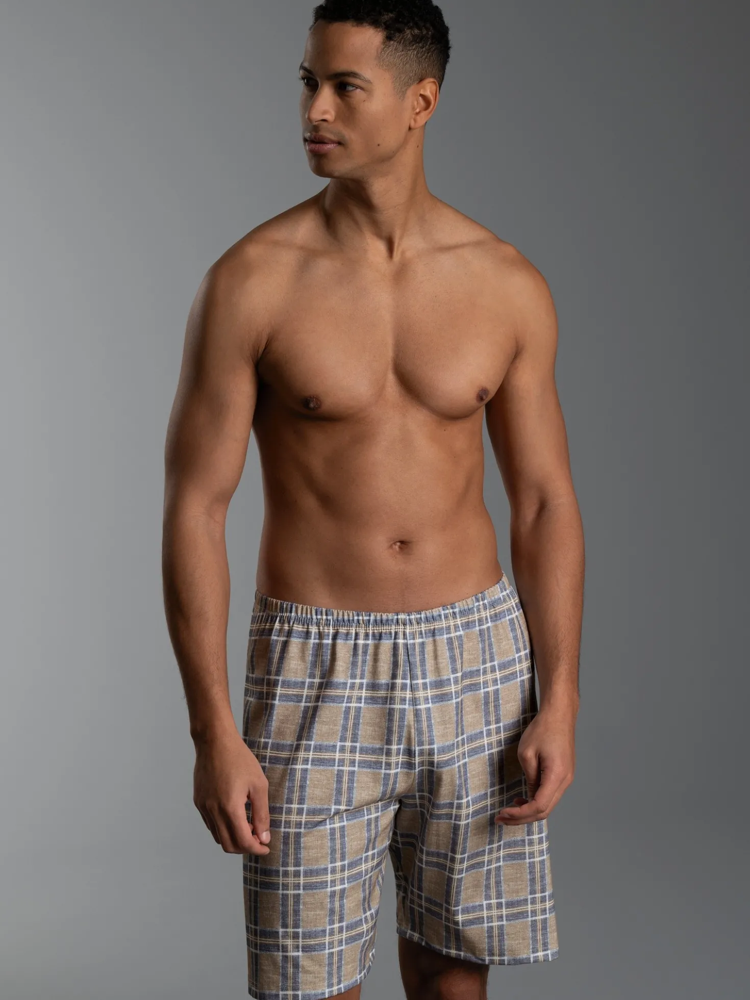 Pyjama Shorts mit Karo-Muster Night-blue