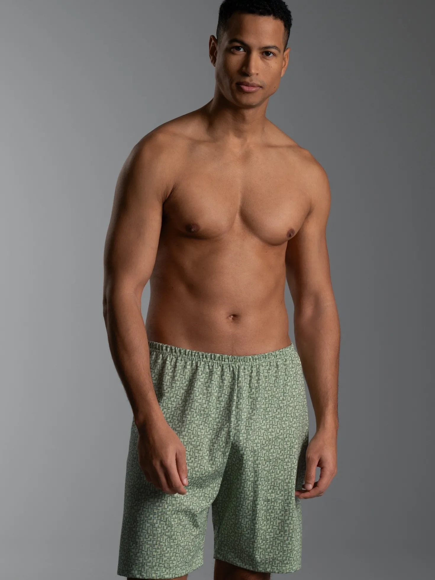 Pyjama Shorts mit Tetris Muster Green tea
