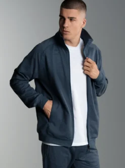 Raglanjacke aus Sweat-Qualität Nightblue-melange