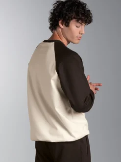 Raglan Sweatshirt mit Kontrastfarben Natur