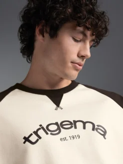 Raglan Sweatshirt mit Kontrastfarben Natur