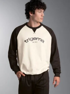 Raglan Sweatshirt mit Kontrastfarben Natur