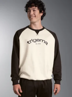 Raglan Sweatshirt mit Kontrastfarben Natur