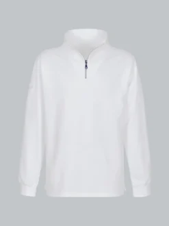 Reißverschluss-Sweater Weiss