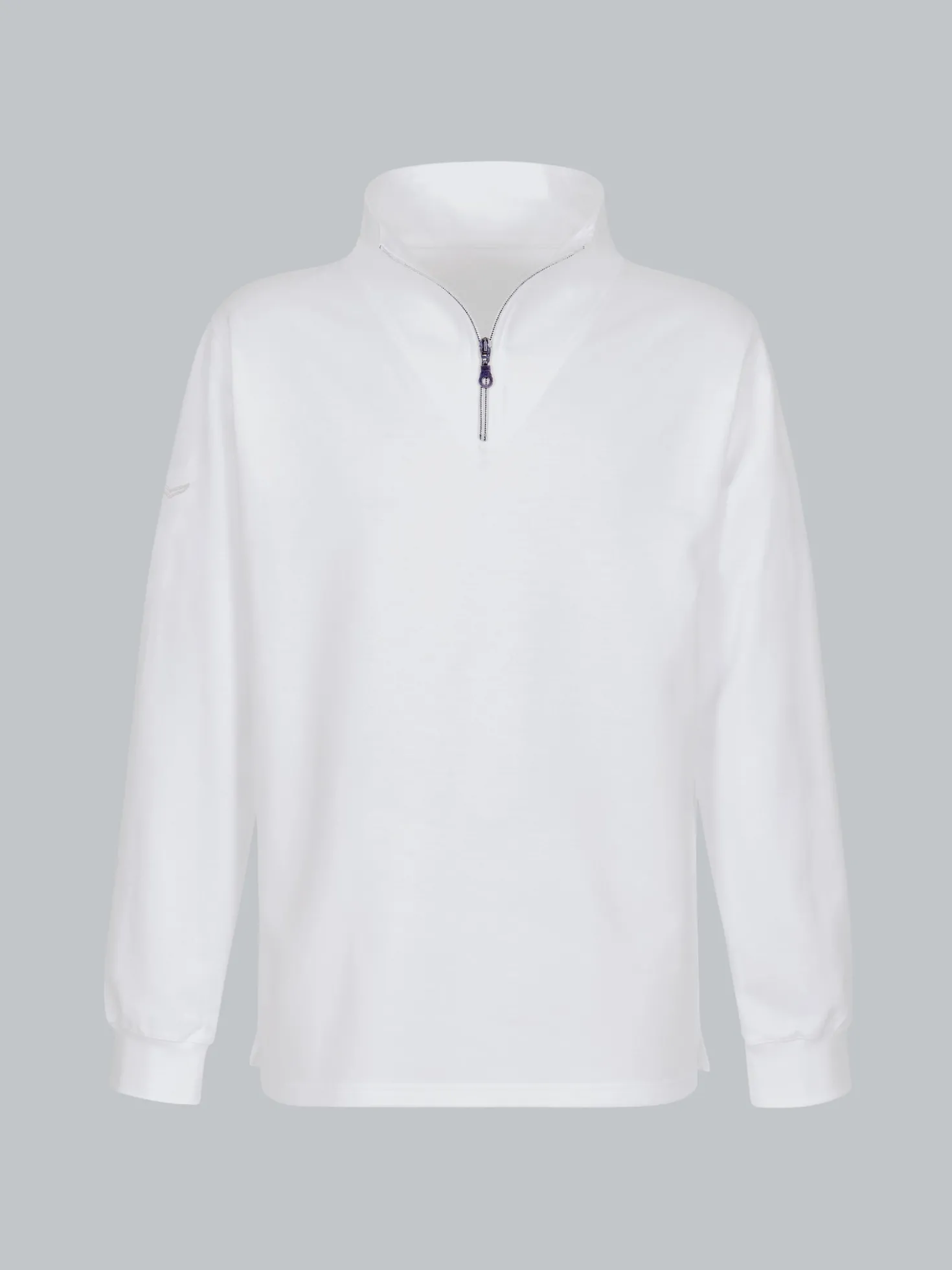 Reißverschluss-Sweater Weiss
