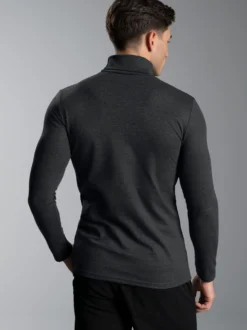 Rollkragenshirt Anthrazit-melange