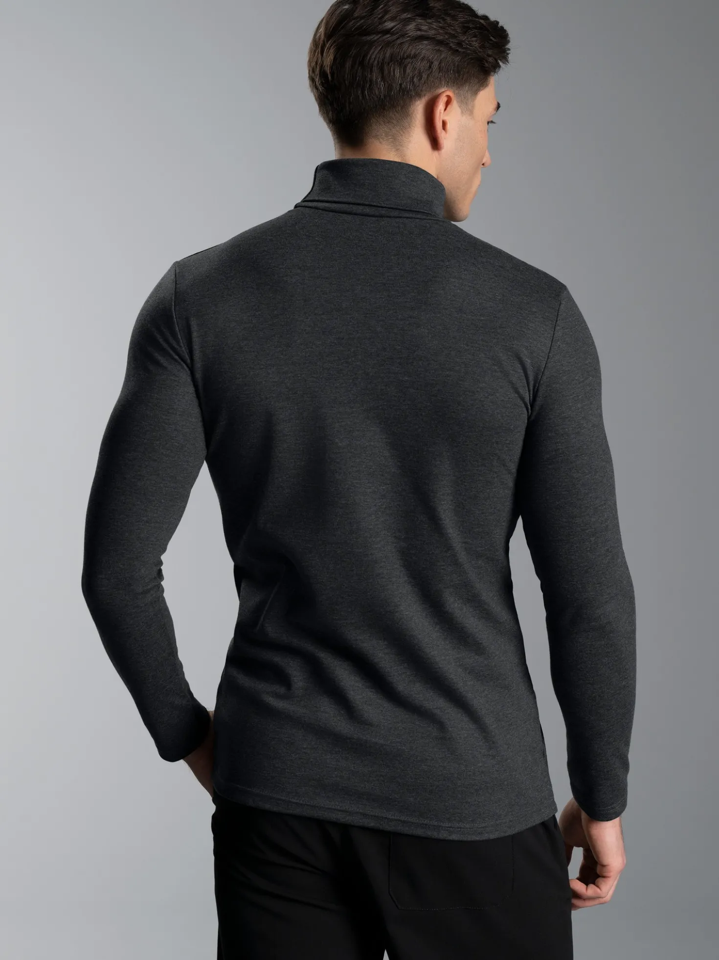 Rollkragenshirt Anthrazit-melange