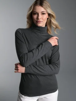 Rollkragenshirt Anthrazit-melange