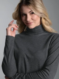 Rollkragenshirt Anthrazit-melange