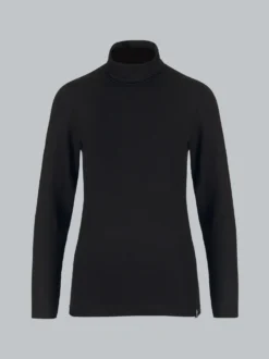 Rollkragenshirt aus Viskose Schwarz