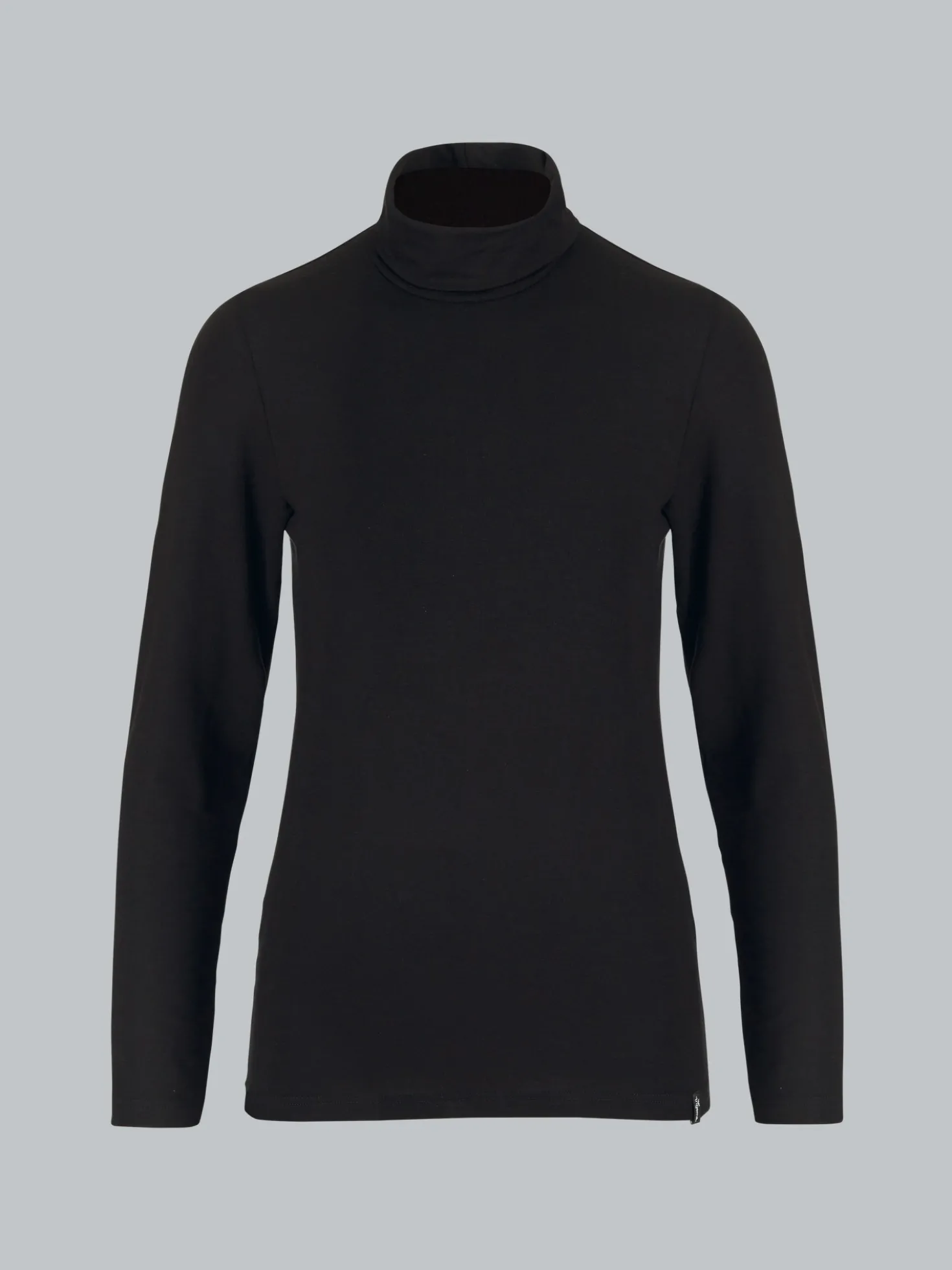 Rollkragenshirt aus Viskose Schwarz