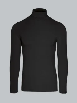 Rollkragenshirt aus Viskose Schwarz